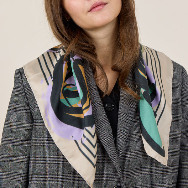FLOWER POP skjerf, sand/black, Bella Ballou
