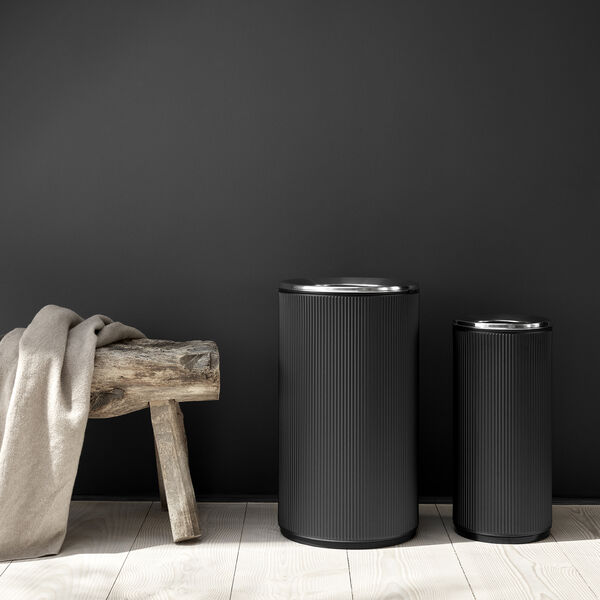 VIPP19 Open Top Bin, black/steel, Vipp