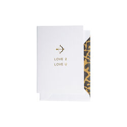 Love 2 Love U kort, hvit/gull, CARDSOME