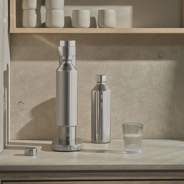 Brus flaske til kullsyremaskin, st&aring;l, Stelton
