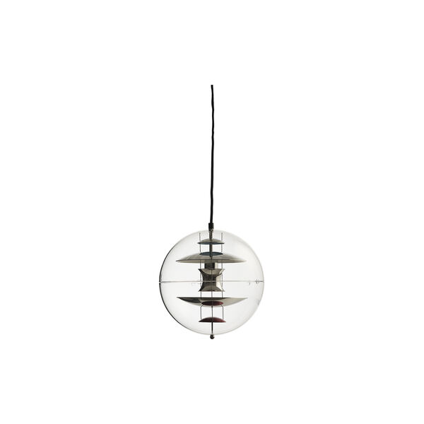 VP Globe Pendant, chrome/red/blue, Ø 28 cm, Verpan