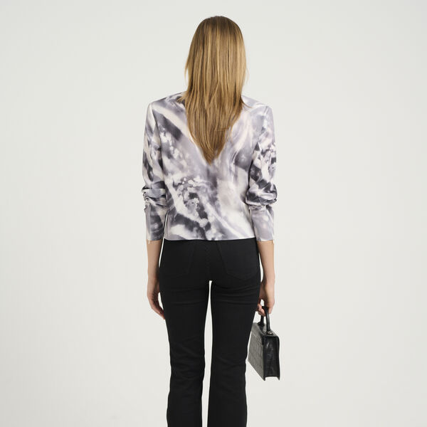 AronaGZ P bluse, svart/hvit dyr AronaGZ P bluse, svart/hvit dyr, Gestuz