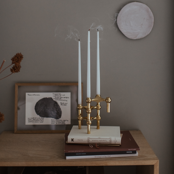 Stoff Nagel lysestake, messing, STOFF Nagel