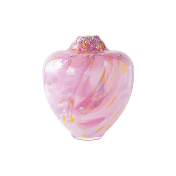 Unik skulptur kunstglass, rosa multi, Magnor