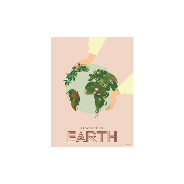 I Love Mother Earth plakat, 40x30 cm, ViSSEVASSE