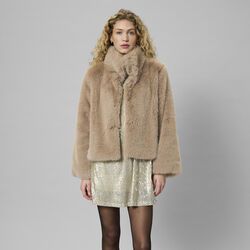 MWAlexa Fur Jacket, greige, My Essential Wardrobe