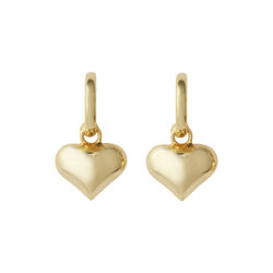 golden Heart Earrings, Crystal Haze