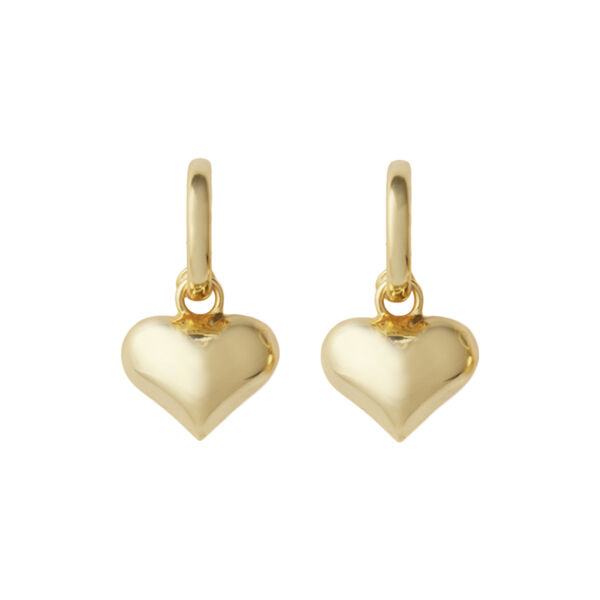 golden Heart Earrings, Crystal Haze
