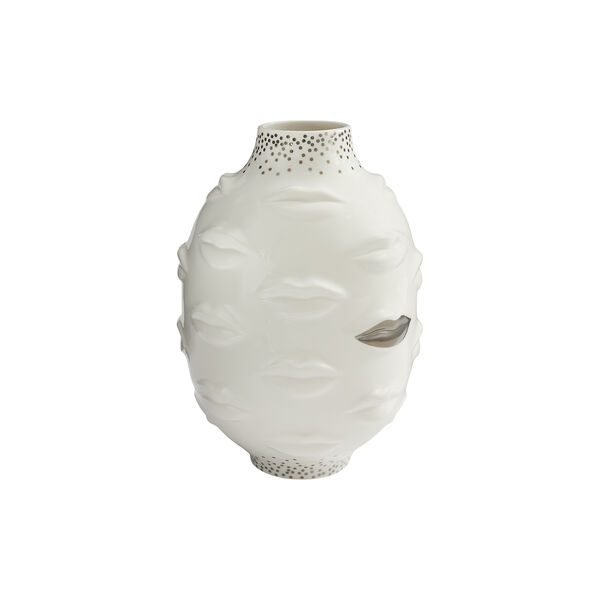 Sparkling Round Gala vase , white/silver, Jonathan Adler