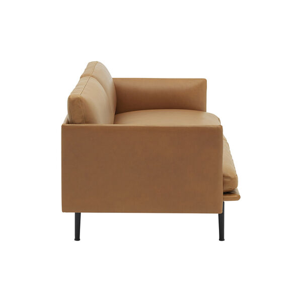 Outline Sofa 3-seter, refine skinn cognac/svart Outline Sofa 3-seter, refine skinn cognac/svart, Muuto