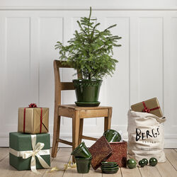 Københavner GLAZED krukke med underfat, emerald green, Bergs Potter