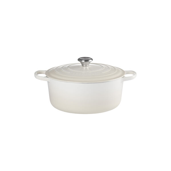 Signature st&oslash;pejern rund gryte &Oslash; 28 cm, meringue, Le Creuset