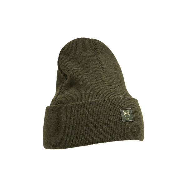Double layer wool beanie, forrest night, KnowledgeCotton Apparel 