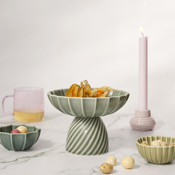 Samsurium Bowl on Foot, eucalyptus, Dottir Nordic Design