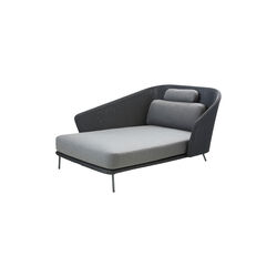 Mega daybed høyrevendt inkl. putesett, graphite/grey, Cane-line