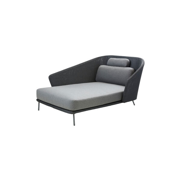 Mega daybed høyrevendt inkl. putesett, graphite/grey Mega daybed høyrevendt inkl. putesett, graphite/grey, Cane-line