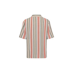 Box short sleeve striped cotton shirt GOTS/Vegan, green stripe, KnowledgeCotton Apparel 