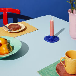 Rhombe Color kronelysestake, mørk blå Rhombe Color kronelysestake, mørk blå, Lyngby Porcelæn