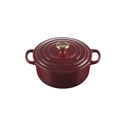 Signature st&oslash;pejern rund gryte &Oslash; 20 cm, garnet, Le Creuset