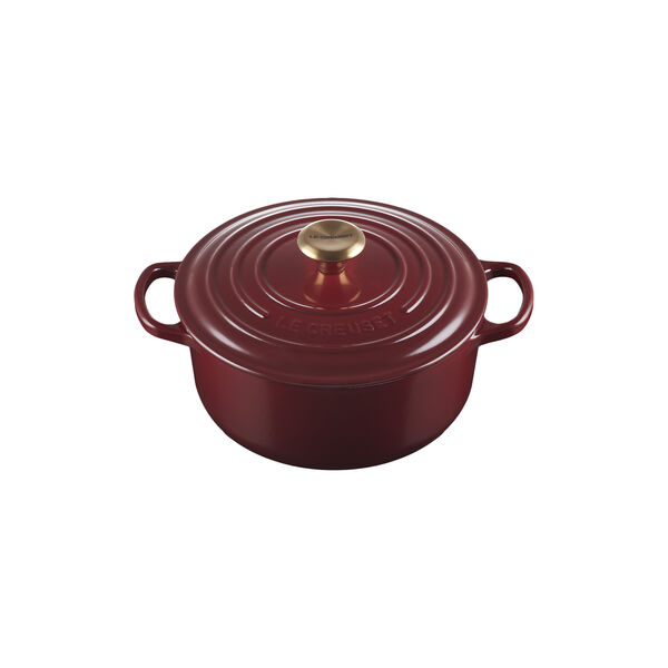 Signature st&oslash;pejern rund gryte &Oslash; 20 cm, garnet, Le Creuset