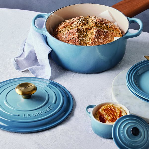 Signature st&oslash;pejern rund gryte &Oslash; 20 cm, chambray, Le Creuset