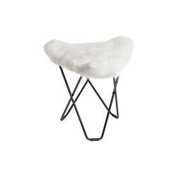 MARIPOSA Butterfly Ottoman, pearl white, WEICH Couture Alpaca