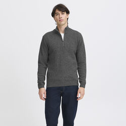 CFKARL Halfzip Lambswool Knit, pewter mix, Casual Friday
