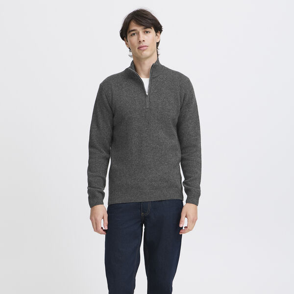 CFKARL Halfzip Lambswool Knit, pewter mix, Casual Friday