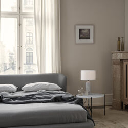 Gravity Table Lamp, white marble/white, GUBI