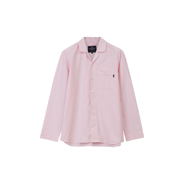 Unisex pyjamassett i økologisk bomull, rosa/hvit, Lexington