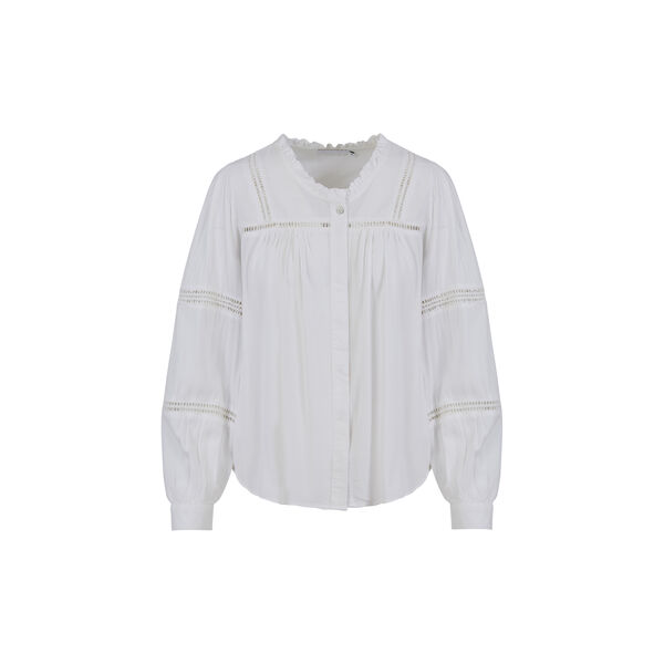 Skjorte med blondeinnsatser, white, Coster Copenhagen