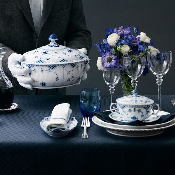 Musselmalt Halvblonde terrin med lokk 200 cl, Royal Copenhagen