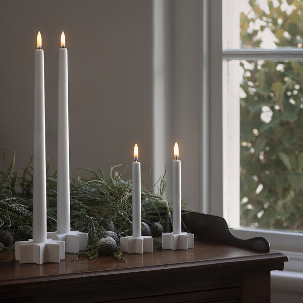 Ceramic star mini taper candleholder | Nordic white, Uyuni Lighting
