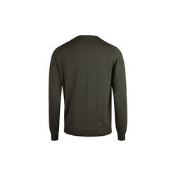 Strikket genser med rund hals, grønn, Stenströms