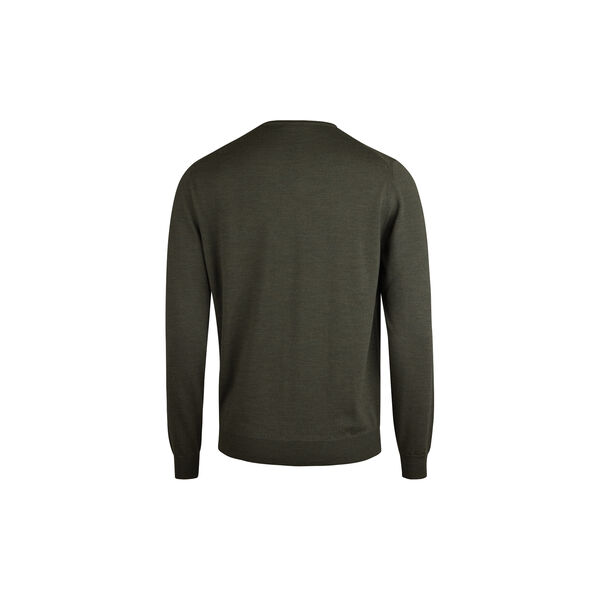 Strikket genser med rund hals, grønn, Stenströms