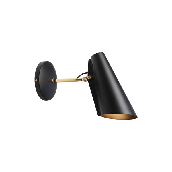 Birdy vegglampe, kort, sort/messing Birdy vegglampe, kort, sort/messing, Northern