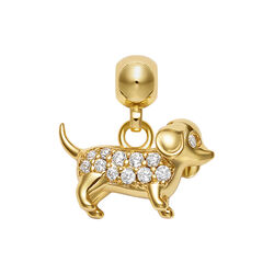 Dog Charm, gold, WHO IS SHE