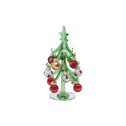 Glass juletre, grønn rød, EDG