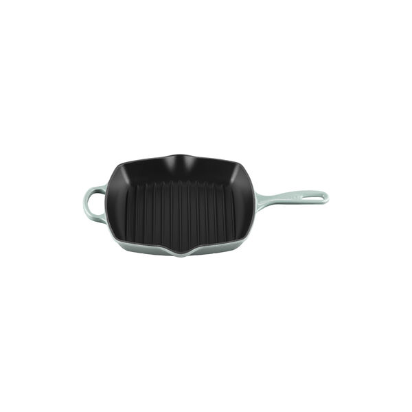 Signature st&oslash;pejern kvadratisk grillpanne 26 cm, sea salt, Le Creuset