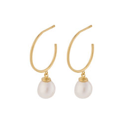 Ocean Dream &oslash;reringer, gull/hvit, Pernille Corydon Jewellery