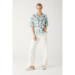 GALE straight mid-rise raw twill 5-pocket pants - GOTS/Vegan, egret, KnowledgeCotton Apparel 