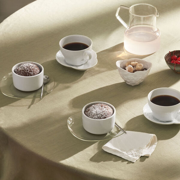 Hvite Riflet suffl&eacute;sk&aring;ler 2 stk., Royal Copenhagen