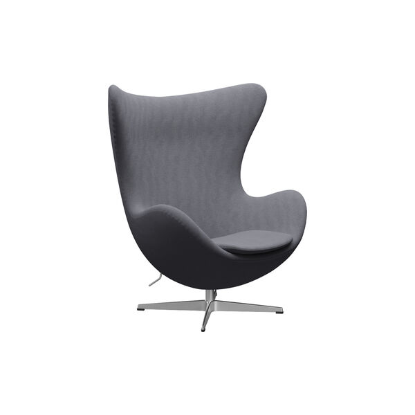 Egg&trade; 3316 loungestol, Christianshavn 1171 light grey/satin brushed aluminium, Fritz Hansen