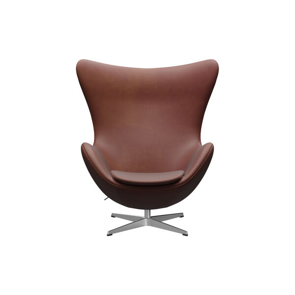 Egg&trade; 3316 loungestol, Grace chestnut/satin brushed aluminium, Fritz Hansen