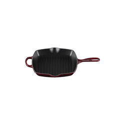 Signature st&oslash;pejern kvadratisk grillpanne 26 cm, garnet, Le Creuset