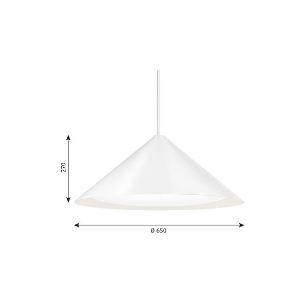 Keglen pendel, hvit, Louis Poulsen