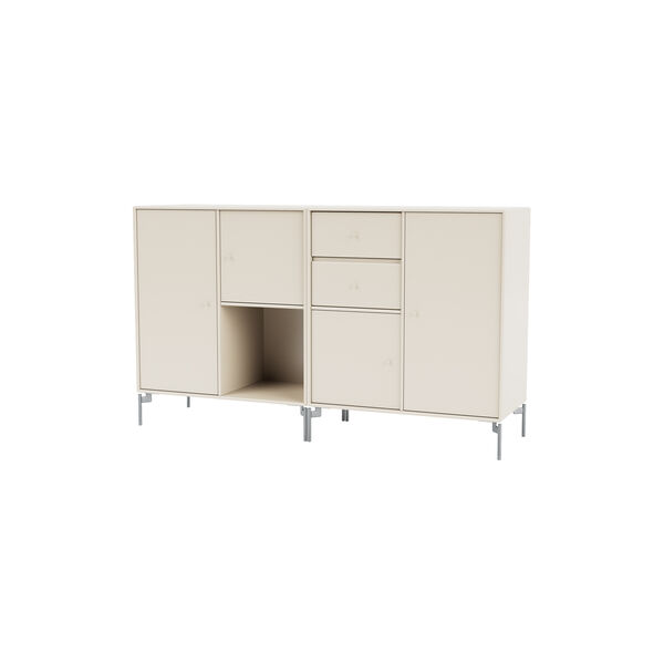 COUPLE Sideboard with Chrome Legs, 158 oat, Montana Furniture