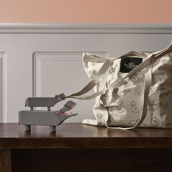 Flodhest lille, gr&aring;, Kay Bojesen Denmark