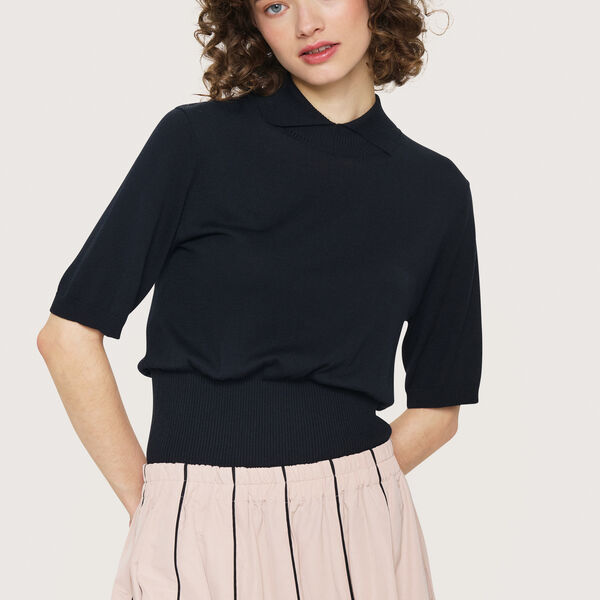 Bloom kortermet bluse, black, BITTE KAI RAND