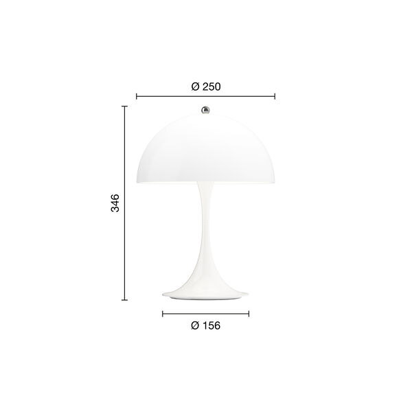 Panthella 250 Portable bordlampe, opal white, Louis Poulsen